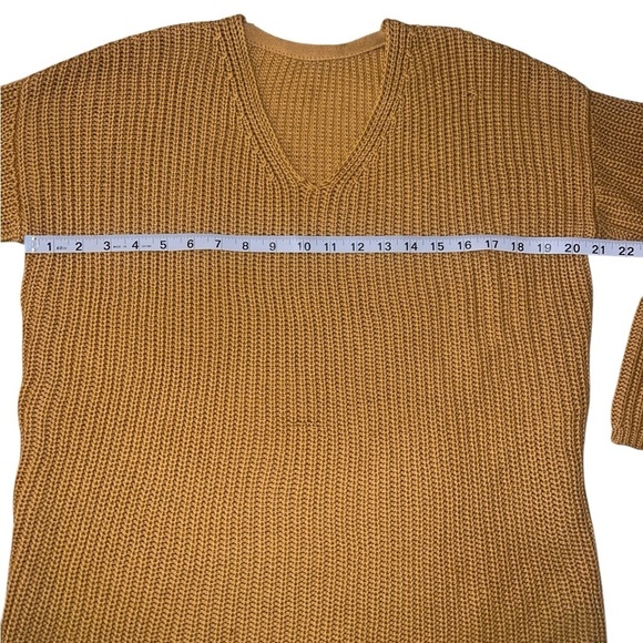{Jenni Kayne Cotton Cabin Knit Pullover Sweater Mustard Golden Yellow X-Small XS - Picture 8 of 9